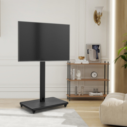 Living and Home 32-55 inch Black Universal TV Floor Stand with Casters - Size: 122 x 70 x 41.5cm - Wilko - thumbnail 3