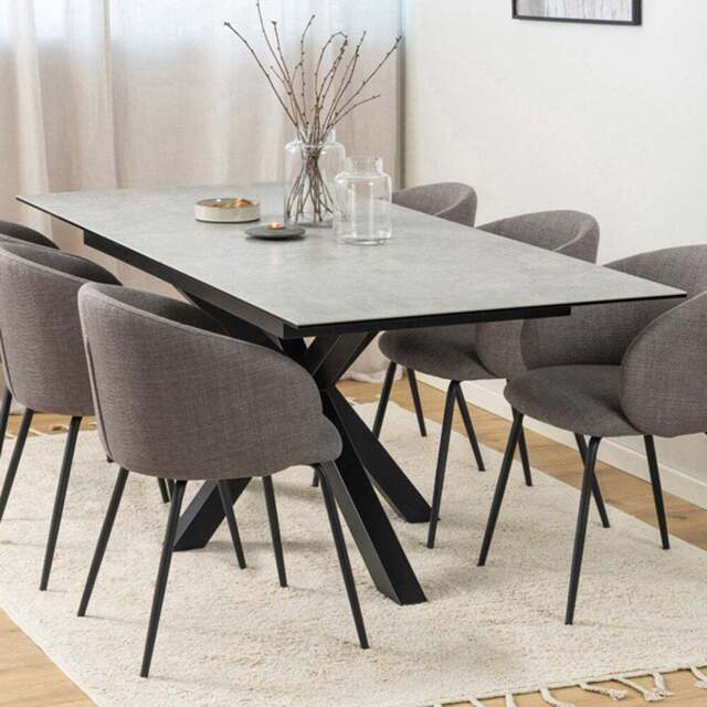 Florence Heaven Ceramic 8 Seater Extendable Dining Table Grey - Furniture To Go - Wilko - image 1