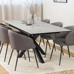 Florence Heaven Ceramic 8 Seater Extendable Dining Table Grey - Furniture To Go - Wilko