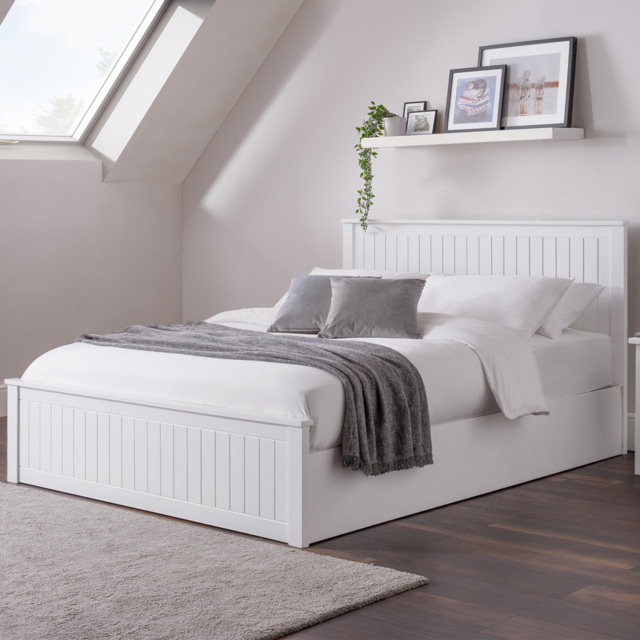Julian Bowen Maine Double Surf White Ottoman Bed - Wilko - image 1