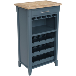 Baumhaus Signature Single Drawer 3 Shelf Blue Wine Rack - Wilko - thumbnail 3