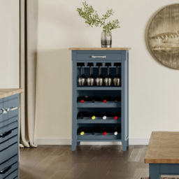 Baumhaus Signature Single Drawer 3 Shelf Blue Wine Rack - Wilko - thumbnail 6