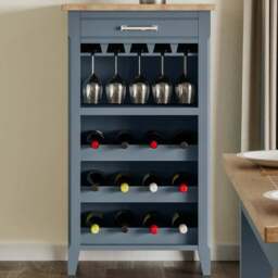 Baumhaus Signature Single Drawer 3 Shelf Blue Wine Rack - Wilko - thumbnail 1