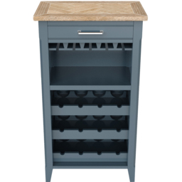 Baumhaus Signature Single Drawer 3 Shelf Blue Wine Rack - Wilko - thumbnail 4