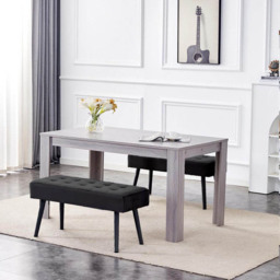 Portland 2 Seater Velvet Wooden Dining Set with Bench Black - Multi - Wilko - thumbnail 5