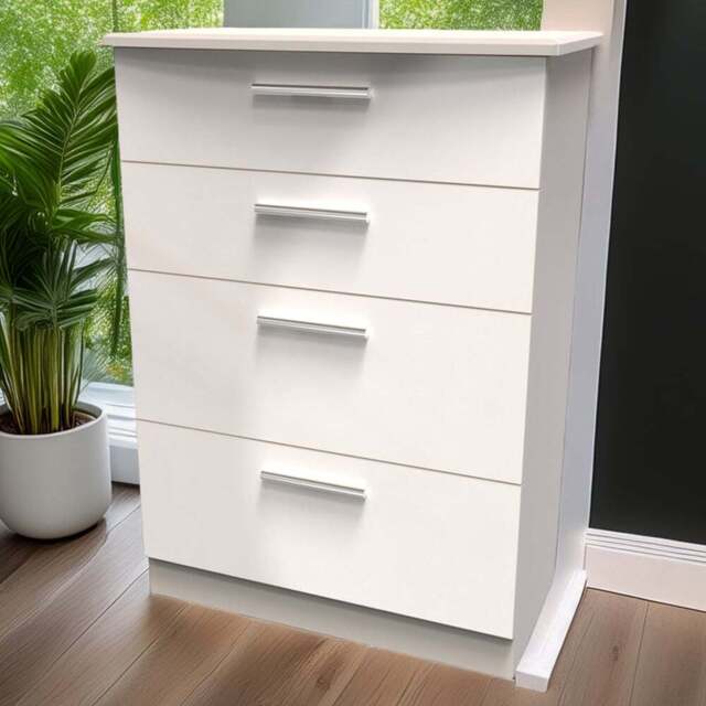 Crowndale Knightsbridge 4 Drawer Kashmir Gloss Deep Chest of Drawers Ready Assembled - Kashmir Gloss & Kashmir - Wilko - image 1