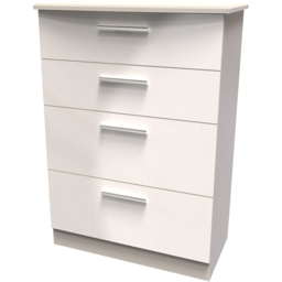 Crowndale Knightsbridge 4 Drawer Kashmir Gloss Deep Chest of Drawers Ready Assembled - Kashmir Gloss & Kashmir - Wilko - thumbnail 4