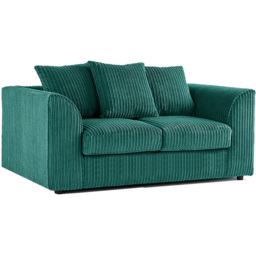 Luxor 6 Seater Teal Jumbo Cord Sofa Suite with Scatter Back - Green - Wilko - thumbnail 5