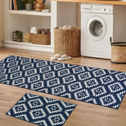 Homemaker Aztec Blue Mat and Runner Set 57 x 40cm and 57 x 230cm - Size: 57 x 40cm + 57 x 230cm - Wilko - thumbnail 5
