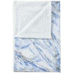 Velosso Blue Marble Sherpa Throw 150 x 200cm - Size: 150 x 200 x 1cm - Wilko