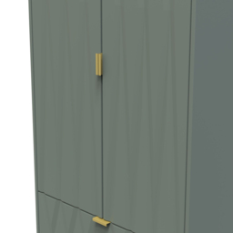 Crowndale Diamond Ready Assembled 2 Door 2 Drawer Reed Green Tall Double Wardrobe - Size: 2 Door, 2 Drawer - Wilko - thumbnail 6