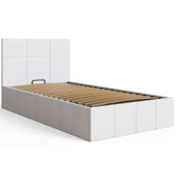 GFW Single White Faux Leather End Lift Ottoman Bed with Bonnell Mattress - Wilko - thumbnail 4