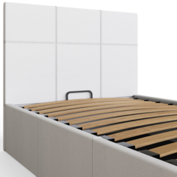 GFW Single White Faux Leather End Lift Ottoman Bed with Bonnell Mattress - Wilko - thumbnail 6