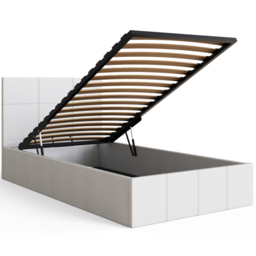 GFW Single White Faux Leather End Lift Ottoman Bed with Bonnell Mattress - Wilko - thumbnail 5