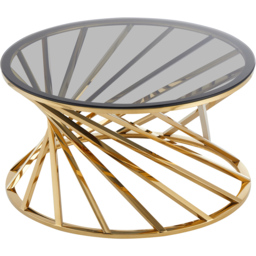 Comfy Living Gold Round Tinted Glass Coffee Table - Size: 43 x 80 x 80cm - Wilko - thumbnail 3