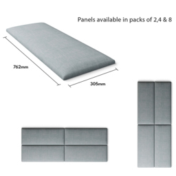 Aspire EasyMount Sky Blue Malham Weave Upholstered Wall Mounted Headboard Panels 8 Pack - Aspire Beds - Wilko - thumbnail 6