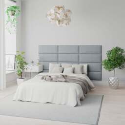 Aspire EasyMount Sky Blue Malham Weave Upholstered Wall Mounted Headboard Panels 8 Pack - Aspire Beds - Wilko