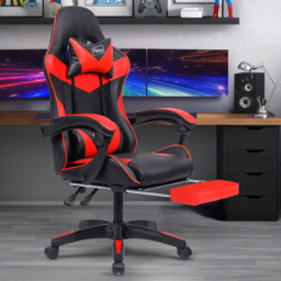 Neo Red PU Leather Office Chair - Size: 66 x 55 x 125cm - Wilko