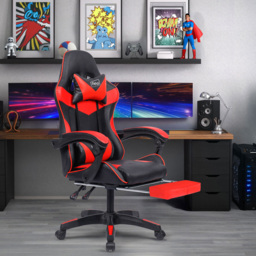 Neo Red PU Leather Office Chair - Size: 66 x 55 x 125cm - Wilko - thumbnail 7