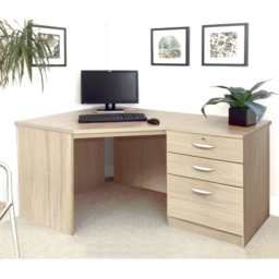 R White Cabinets 2 Drawer Single Cabinet Brown Set-07 Corner Desk - Size: 72.8 x 141.9 x 94cm - Wilko - thumbnail 5