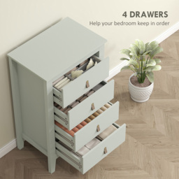 HOMCOM 4 Drawer Green Bedroom Chest of Drawers - Wilko - thumbnail 5