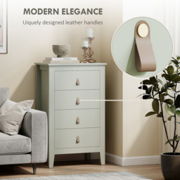 HOMCOM 4 Drawer Green Bedroom Chest of Drawers - Wilko - thumbnail 6