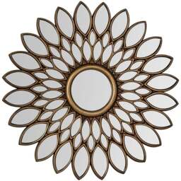 Lyra 100 x 100cm Bronze Petal Wall Mirror - Brown - Premier Housewares - Wilko