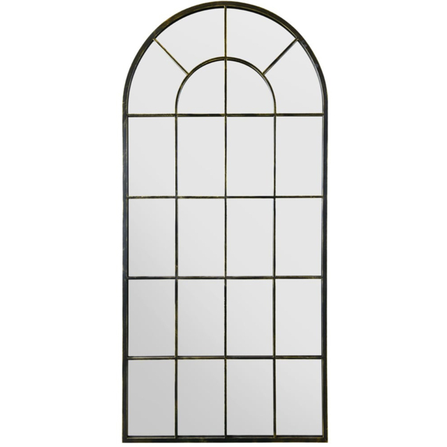 MirrorOutlet The Arcus Antique Black Framed Arched Leaner and Wall Garden Mirror 180 x 85cm - Size: 180 x 85 x 3cm - Wilko - image 1