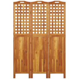 vidaXL Black Wooden 3 Panel Room Divider 121.5 x 2 x 180cm - Size: 3 Panels - Brown - Wilko - thumbnail 5