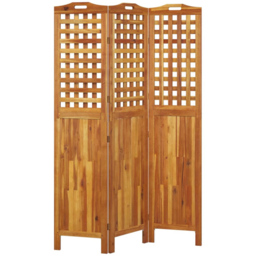 vidaXL Black Wooden 3 Panel Room Divider 121.5 x 2 x 180cm - Size: 3 Panels - Brown - Wilko - thumbnail 4
