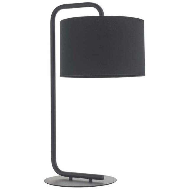Merano Carrara Black Fabric Shade Satin Black Table Lamp - Size: 23 x 29 x 50cm - Wilko - image 1
