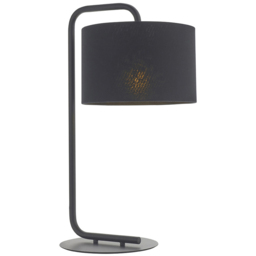 Merano Carrara Black Fabric Shade Satin Black Table Lamp - Size: 23 x 29 x 50cm - Wilko - thumbnail 4