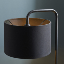 Merano Carrara Black Fabric Shade Satin Black Table Lamp - Size: 23 x 29 x 50cm - Wilko - thumbnail 6