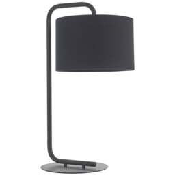 Merano Carrara Black Fabric Shade Satin Black Table Lamp - Size: 23 x 29 x 50cm - Wilko - thumbnail 1