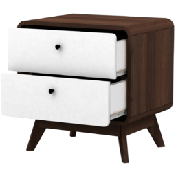 Loft24 Cassie 2 Drawer Walnut and White Nightstand - Wilko - thumbnail 4