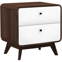 Loft24 Cassie 2 Drawer Walnut and White Nightstand - Wilko - thumbnail 3