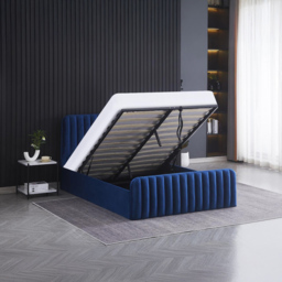 Kosy Koala Big Double Blue Velvet Ottoman Storage Bed - Wilko - thumbnail 4