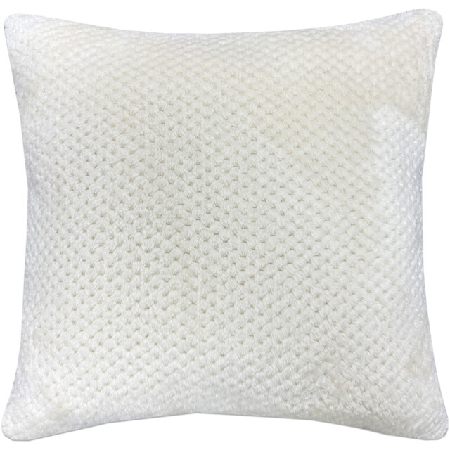 Jumbo Fleece Textured Cushion Ivory - My Home - Wilko - image 1