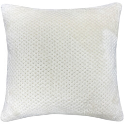 Jumbo Fleece Textured Cushion Ivory - My Home - Wilko