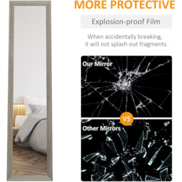 Portland Grey Full Length Freestanding Wall Mirror - Size: 157 x 3.8 x 37cm - Wilko - thumbnail 5