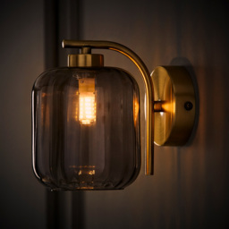 ValueLights Amelie Ribbed Glass Gold Stem LED Wall Lamp - Size: 16 x 13 x 18cm - Wilko - thumbnail 7