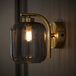 ValueLights Amelie Ribbed Glass Gold Stem LED Wall Lamp - Size: 16 x 13 x 18cm - Wilko - thumbnail 3