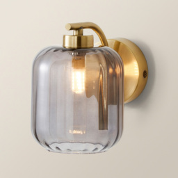 ValueLights Amelie Ribbed Glass Gold Stem LED Wall Lamp - Size: 16 x 13 x 18cm - Wilko - thumbnail 6