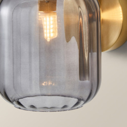 ValueLights Amelie Ribbed Glass Gold Stem LED Wall Lamp - Size: 16 x 13 x 18cm - Wilko - thumbnail 5