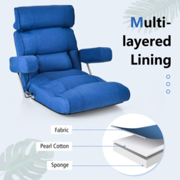 Costway Blue Adjustable Sofa Lounge Chair - Size: Single - Wilko - thumbnail 5