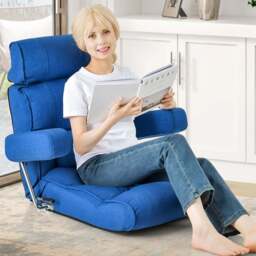 Costway Blue Adjustable Sofa Lounge Chair - Size: Single - Wilko - thumbnail 1
