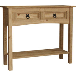 VIDA DESIGNS Corona 2 Drawer Solid Pine Console Table - Size: 31 x 83 x 70cm - Brown - Wilko - thumbnail 3