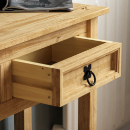 VIDA DESIGNS Corona 2 Drawer Solid Pine Console Table - Size: 31 x 83 x 70cm - Brown - Wilko - thumbnail 5