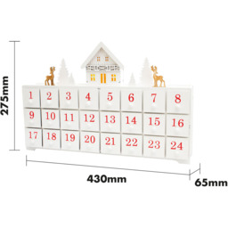 St Helens White Festive Wooden Advent Calendar - Size: 7 x 43 x 28cm - Wilko - thumbnail 6