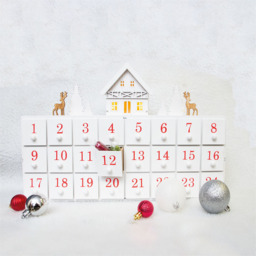 St Helens White Festive Wooden Advent Calendar - Size: 7 x 43 x 28cm - Wilko - thumbnail 3
